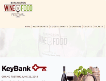 Tablet Screenshot of burlingtonwineandfoodfestival.com